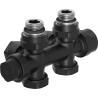 Mexen Radiator Valve Angled/Straight, Duplex, DN50, Black - W908-000-70