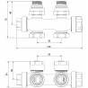 Mexen angled/straight radiator valve, Duplex, DN50, anthracite - W908-000-66