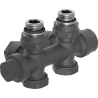 Mexen angled/straight radiator valve, Duplex, DN50, anthracite - W908-000-66