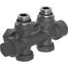 Mexen Uni-Term angled/straight radiator valve, Duplex, DN50, anthracite - W908-000-66
