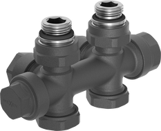 Mexen Uni-Term angled/straight radiator valve, Duplex, DN50, anthracite - W908-000-66