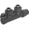 Mexen Uni-Term angled radiator valve, Duplex, DN50, anthracite - W907-000-66