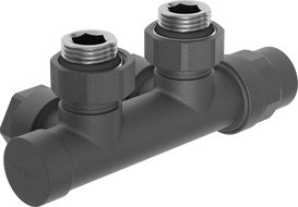 Mexen Uni-Term angled radiator valve, Duplex, DN50, anthracite - W907-000-66