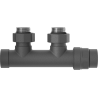 Mexen Uni-Term angled radiator valve, Duplex, DN50, anthracite - W907-000-66
