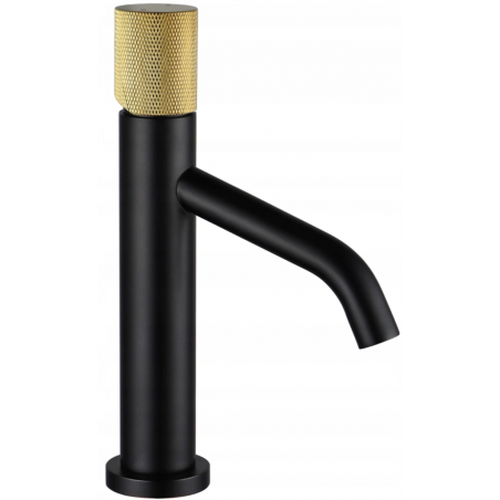 Mexen Rumba One washbasin mixer tap, Black/Gold - 73501-75