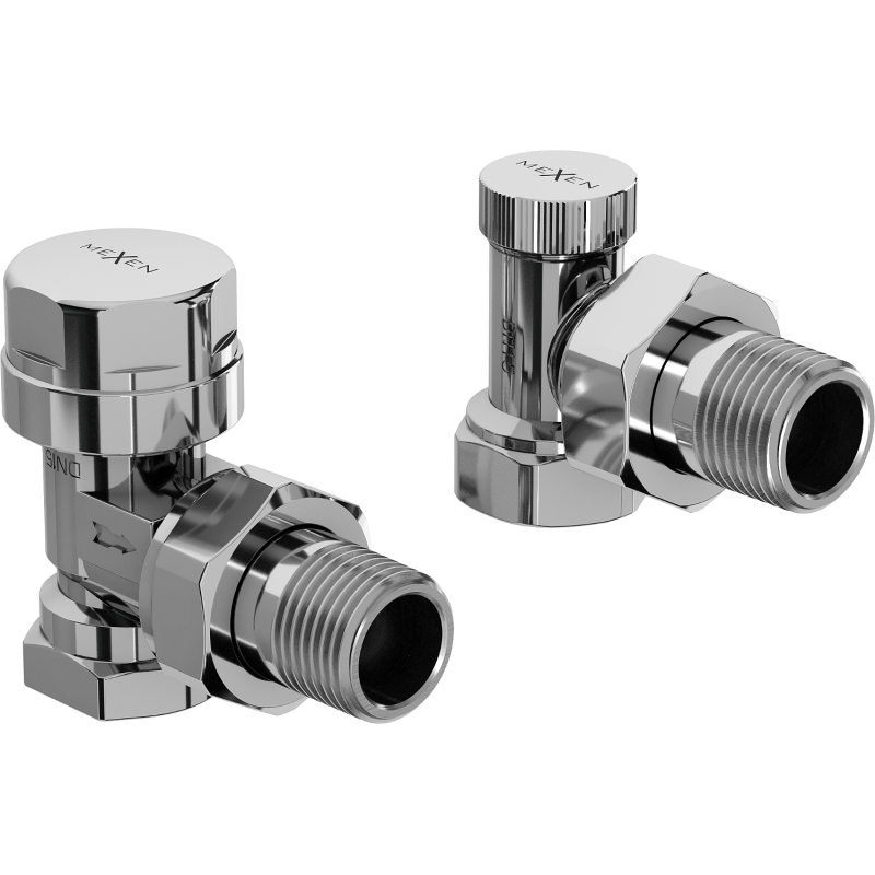 Mexen angled radiator valves, chrome - W901-000-01