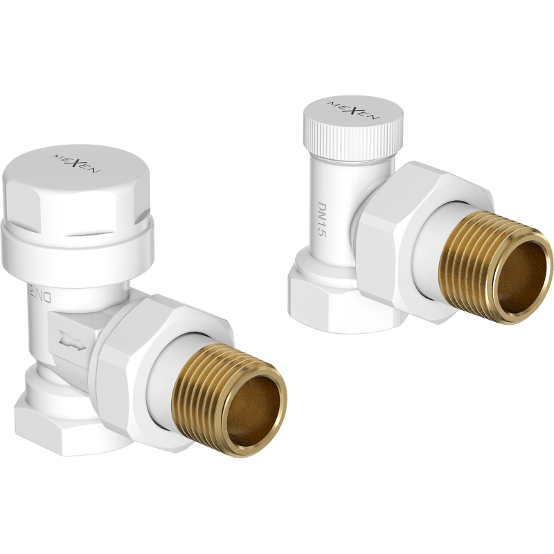Mexen angled radiator valves, white - W901-000-20