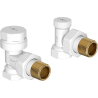 Mexen Uni-Term angle radiator valves, white - W901-000-20