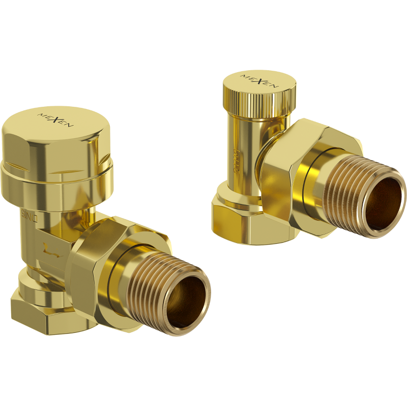 Mexen Uni-Term radiator valves angled, gold - W901-000-50