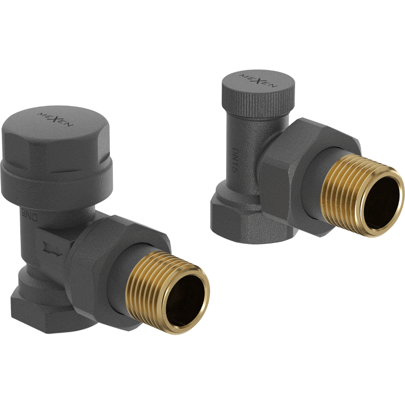 Mexen angled radiator valves, anthracite - W901-000-66