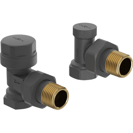 Mexen angled radiator valves, anthracite - W901-000-66