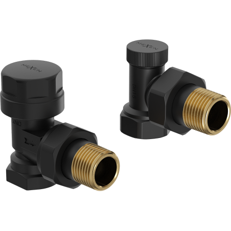 Mexen angled radiator valves, black - W901-000-70