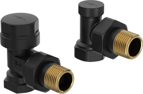 Mexen Uni-Term angled radiator valves, black - W901-000-70