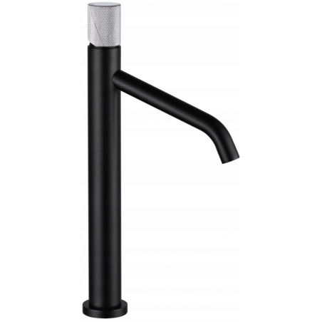 Mexen Rumba high washbasin mixer tap, Black/Chrome - 73511-77