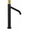 Mexen Rumba high washbasin mixer tap, Black/Gold - 73511-75