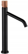 Mexen Rumba One Tall Basin Mixer Tap, Black/Rose Gold- 73511-76
