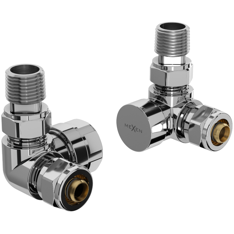 Mexen axial radiator valves, chrome - W903-000-01