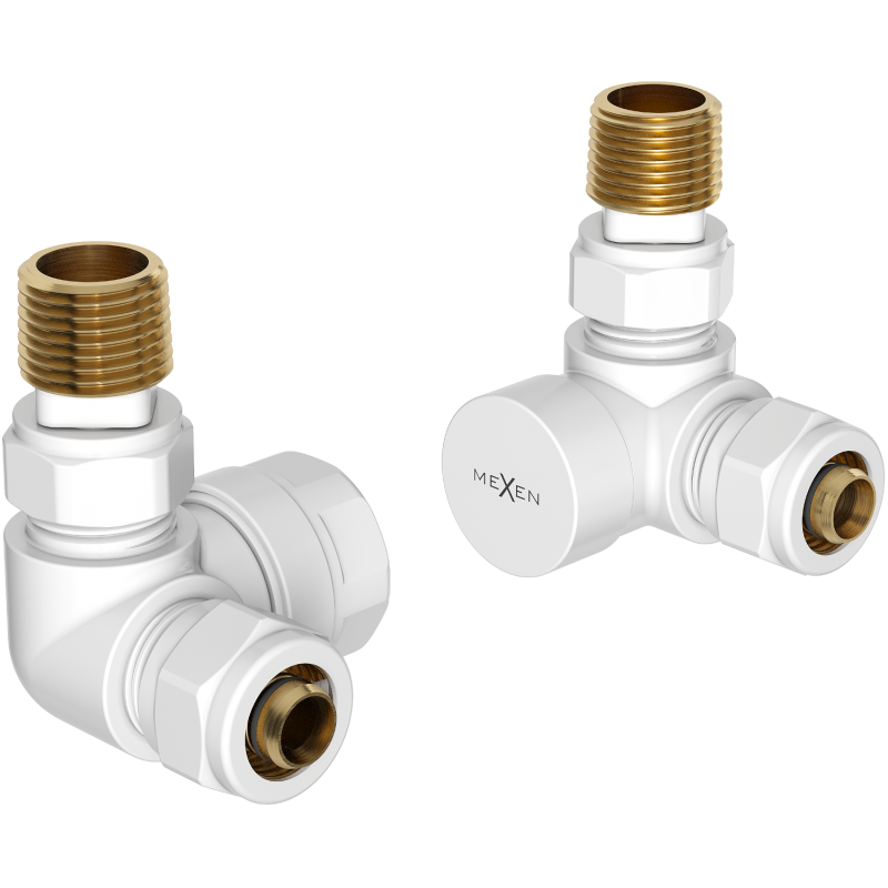Mexen Uni-Term axial radiator valves, white - W903-000-20