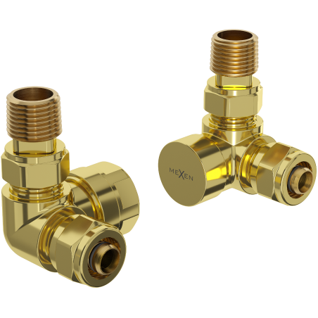 Mexen axle radiator valves, gold - W903-000-50