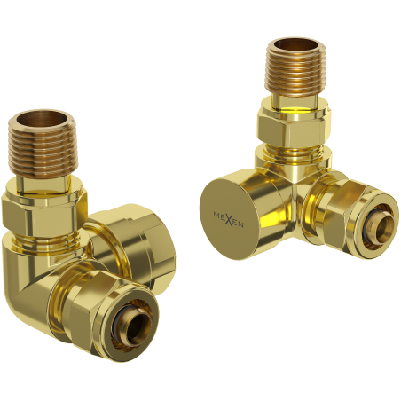 Mexen Uni-Term axial radiator valves, gold - W903-000-50