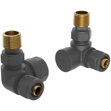 Mexen axial radiator valves, anthracite - W903-000-66