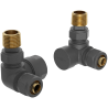 Mexen Uni-Term axial radiator valves, anthracite - W903-000-66