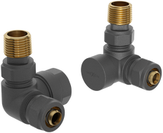 Mexen Uni-Term axial radiator valves, anthracite - W903-000-66