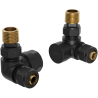 Mexen Uni-Term axial radiator valves, black - W903-000-70