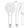 Mexen R-05 3-function shower head, chrome/white - 79505-00