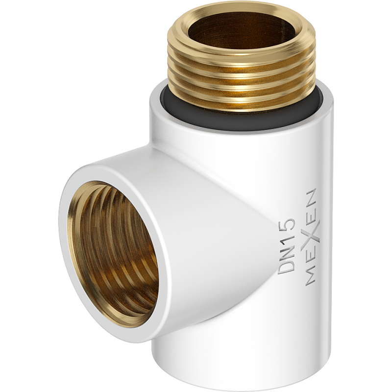 Mexen Uni-Term tee fitting for electric heater, white - W906-000-20