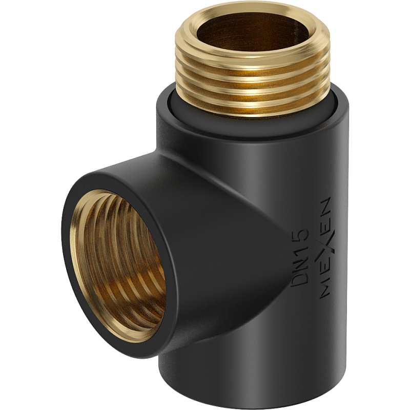 Mexen T-fitting for electric heater, black - W906-000-70