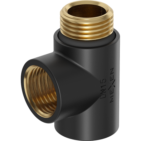 Mexen T-fitting for electric heater, black - W906-000-70