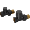 Mexen straight radiator valves, black - W902-000-70