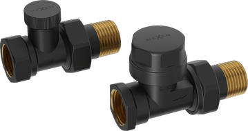 Mexen straight radiator valves, black - W902-000-70