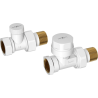 Mexen Uni-Term straight radiator valves, white - W902-000-20