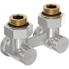 Mexen dual-pipe radiator valve DN50, angled 1/2"x3/4", nickel - W911-012-01