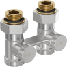 Mexen radiator valve double-pipe DN50, straight 1/2"x3/4", nickel - W912-012-01