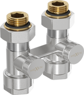 Mexen radiator valve double-pipe DN50, straight 1/2"x16 mm, nickel - W912-016-01