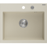 Mexen Oscar 1-bowl granite kitchen sink 580 x 490 mm, beige, chrome siphon - 6519581000-69