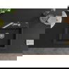 Mexen Oscar granite kitchen sink single bowl 580 x 490 mm, black/silver metallic, chrome siphon - 6519581000-73