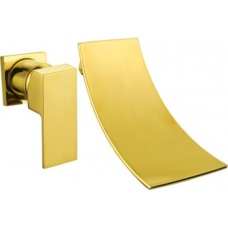 Mexen Celia wall-mounted washbasin faucet, gold - 747415-50