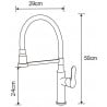 Mexen Edna kitchen tap, grey/white - 672900-62