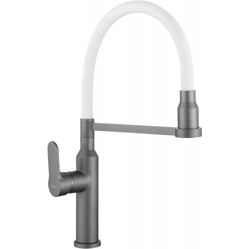 Mexen Edna kitchen mixer tap, Grey/White - 672900-62