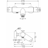 Mexen Kai thermostatic bathtub faucet, brushed gun gray - 77300-66