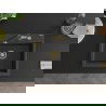 Mexen Oscar granite sink 1-bowl 580 x 490 mm, speckled black, golden siphon - 6519581000-76-G