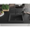 Mexen Oscar 1-Bowl Granite Sink 580 x 490 mm, Black Spotted, Black Siphon - 6519581000-76-B