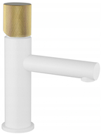 Mexen Elba One washbasin mixer tap, White/Gold - 74101-25