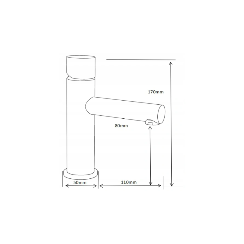 Mexen Elba One washbasin faucet, black/chrome - 74101-77