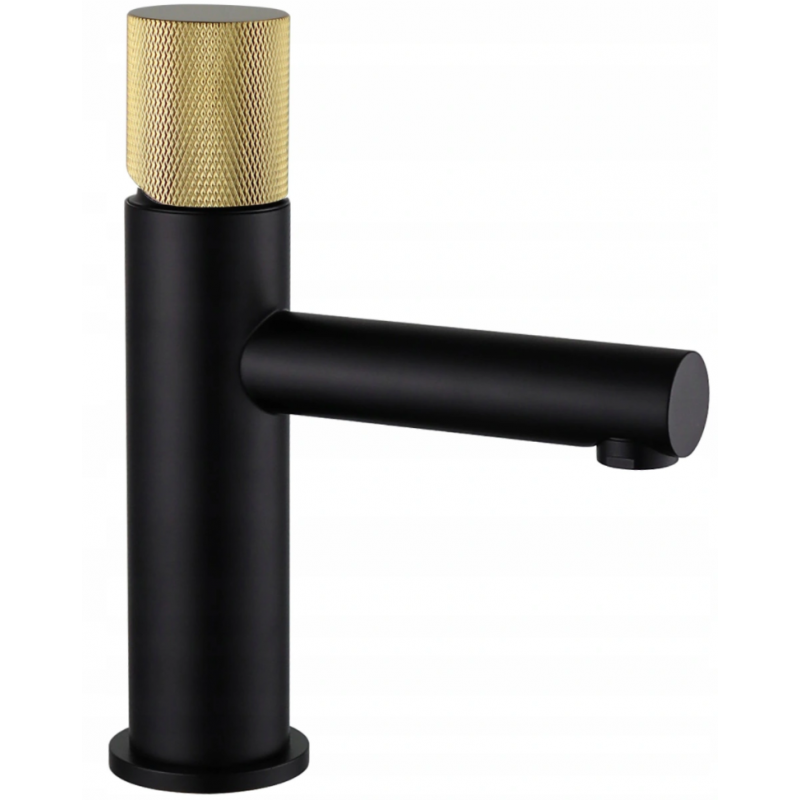Mexen Elba One washbasin faucet, black/gold - 74101-75