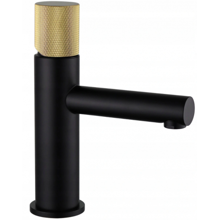 Mexen Elba One washbasin faucet, black/gold - 74101-75